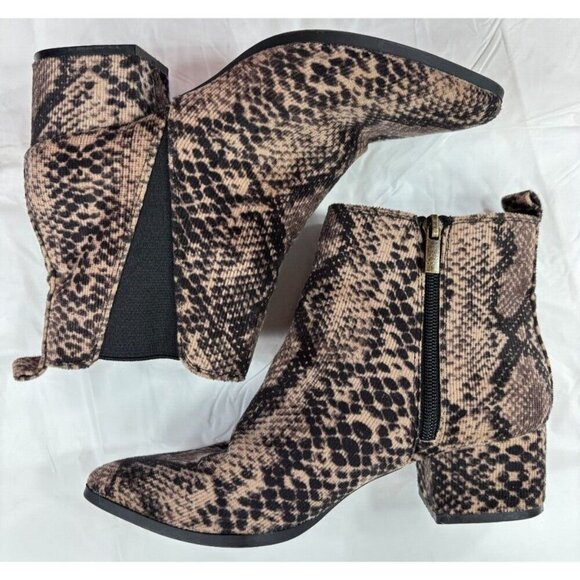 Scoop NYC Faux Snakeskin Print Ankle Boots Women's Size 6 - Picture 8 of 12